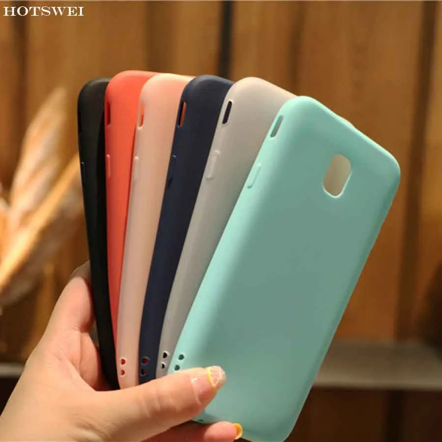 HOTSWEI Case For Samsung Galaxy J2 J4 J8 J6 2018 SAMSUNG J3 J5 J7 2017 J1 2016 Cases Candy Color Frosted Soft TPU Cover |