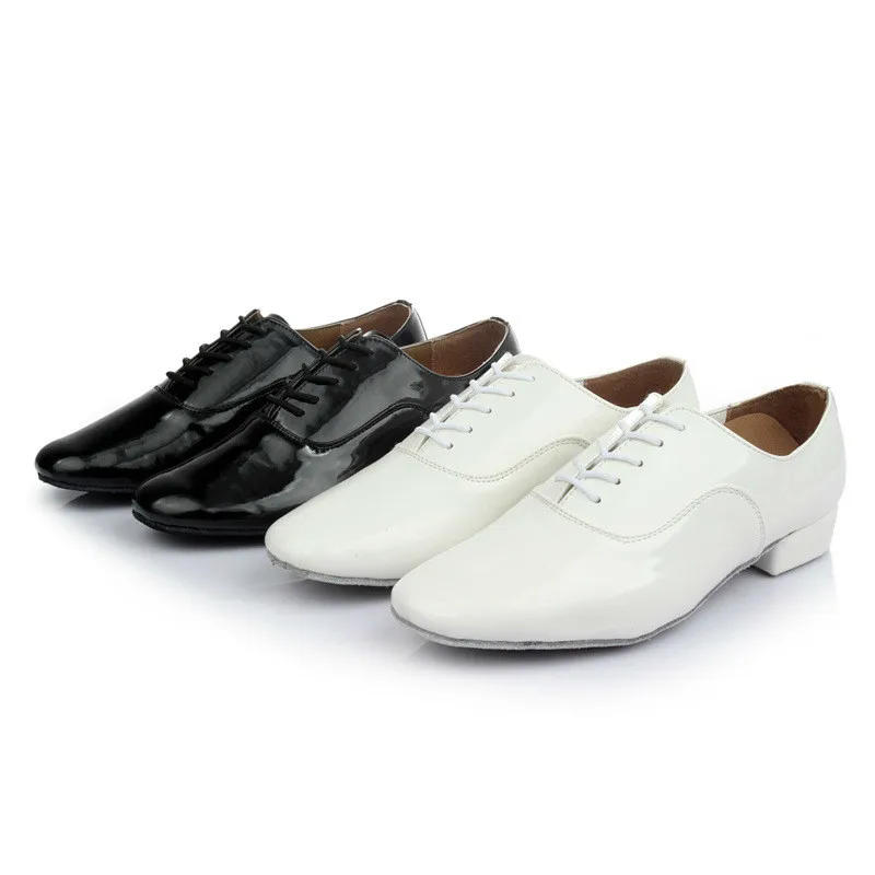 

New Style Man's Black White Color Latin Shoes Man Dance Shoes Low Heel Modern Ballroom Tango Dance Shoes Practice Competition
