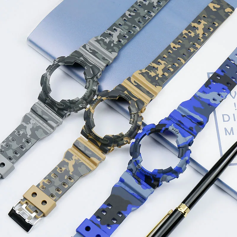 En Ligne Montre pour hommes Accessoires Camouflage Résine Bracelet Ensemble pour Casio G SHOCK GA 110 GA 100 GD 120 femmes Sport Étanche Bracelet En Caoutchouc