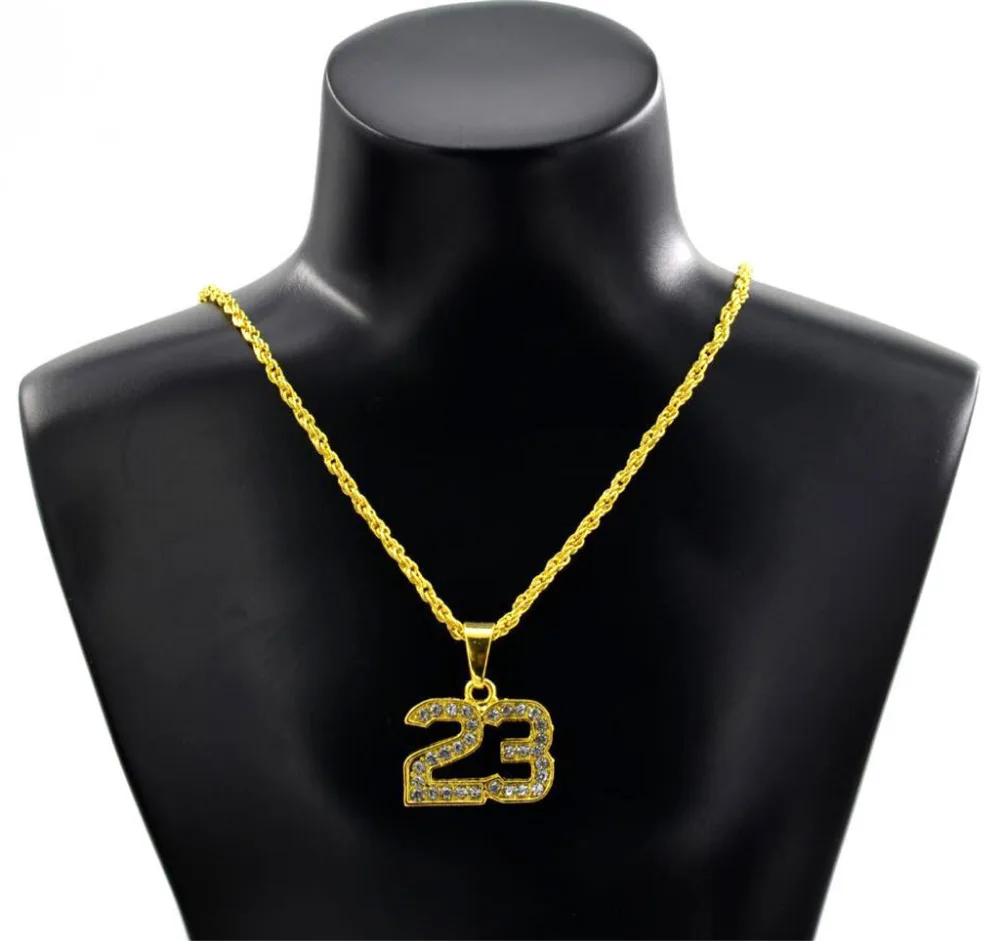 

European and American Necklace New Hip Hop Necklace Creative Number 23 Pendant Choker Jewelry Accessories Necklaces Ornaments
