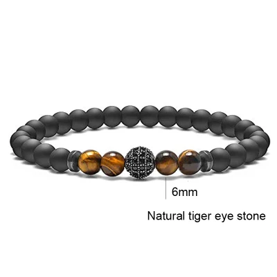 Пара браслетов для мужчин бусины Шарм натуральный камень тигровый глаз браслеты ручной работы на заказ браслет homme ювелирные изделия женские браслеты - Окраска металла: Style D