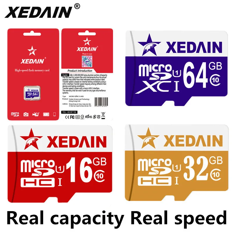 XEDAIN хороший карта памяти Micro SD-карты Micro SD карты памяти 16 ГБ 32 ГБ 64 ГБ Class10 прочный хорошее 32 ГБ C10 для смартфонов Tablet