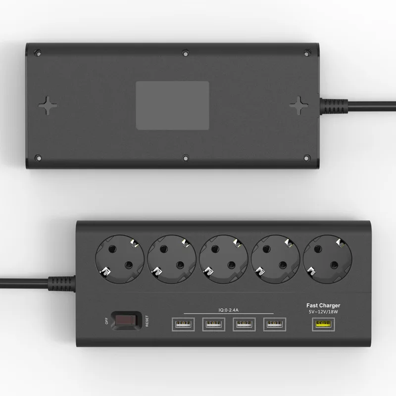 5 штепсельная вилка европейского стандарта розетки 4 Порты USB Мощность полосы 250V