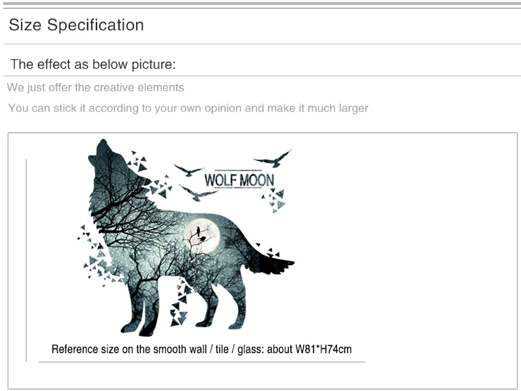 Wolf Wall Stickers Vinyl Diy Animal Mural Decals For House