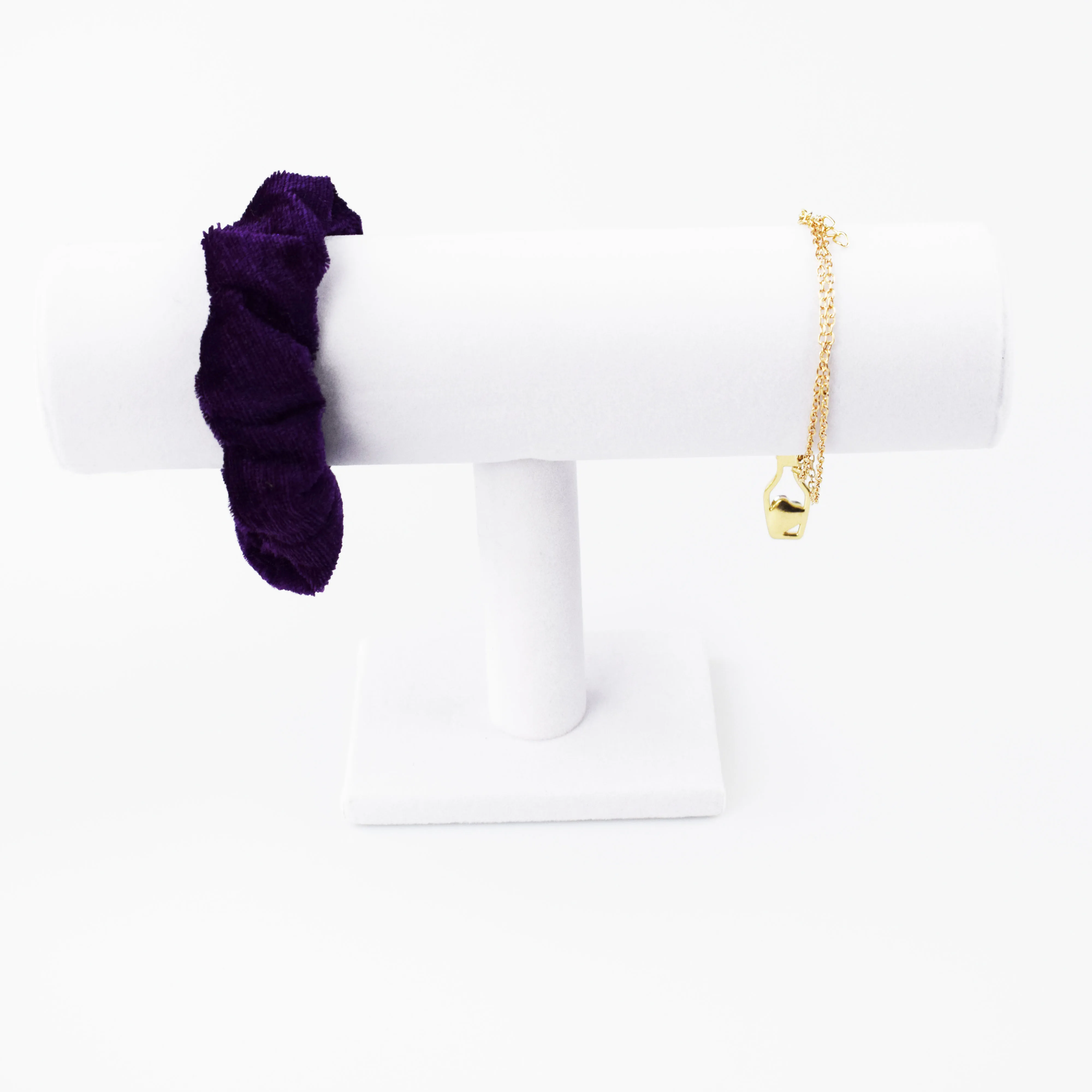 

SZanbana T-Bar Jewelry Bracelet White Velvet Stand for Home Organization