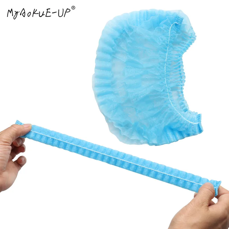 100pcs/lot Disposable Shower Caps Salon Home Elastic Cap Grafting Lashes Eyelash Extension makeup tool