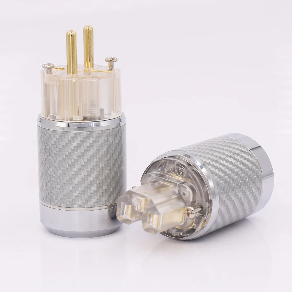 

Hi-End Carbon Fiber Gold Plated European standard AC Power Plug IEC Female Plug
