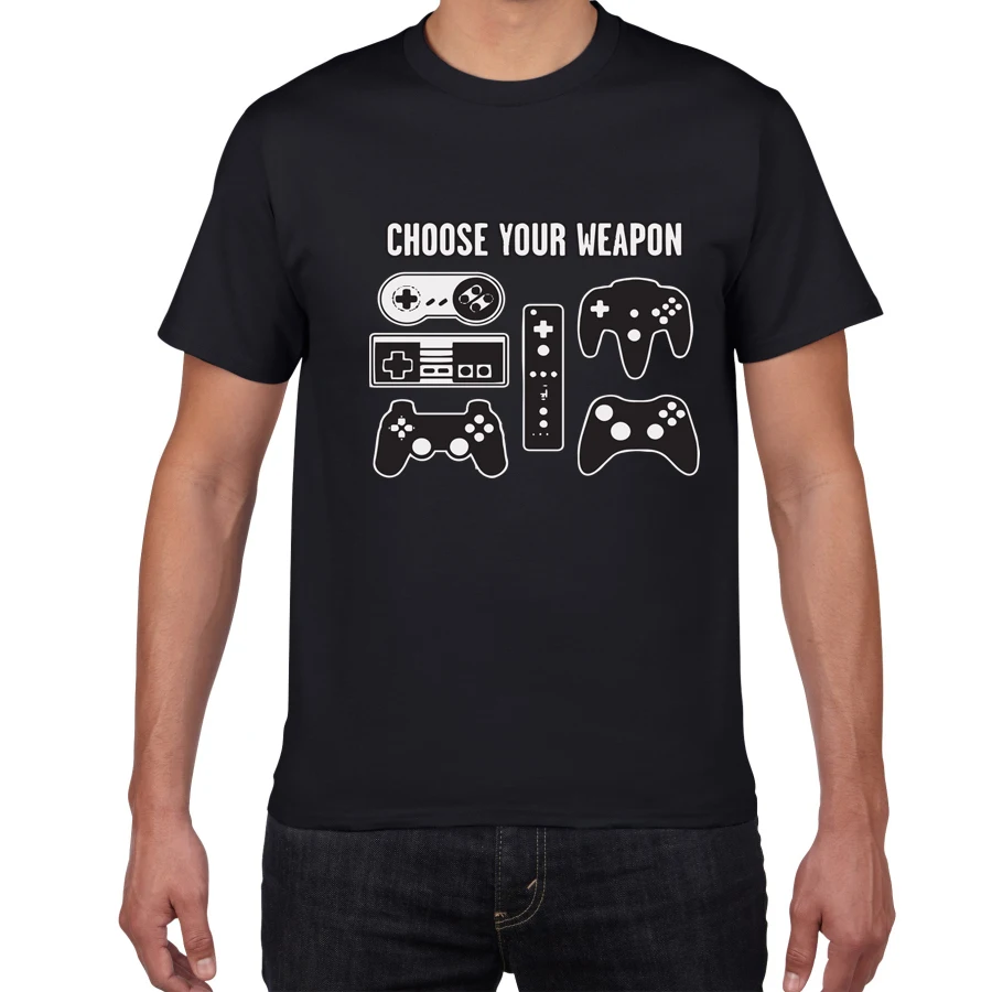 

Choose Your Weapon Gamer Video Games Sarcastic tshirt men Game Controller streetwear harajuku summer hip hop tee shirt homme