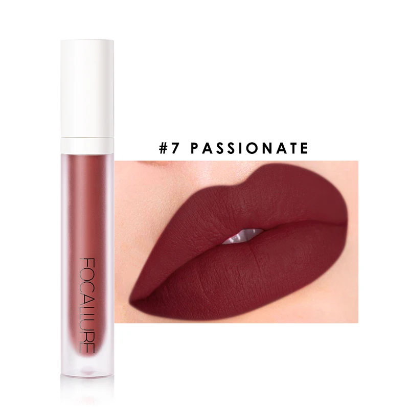 07 Passionate FOCALLURE 9 цветов Матовая жидкая помада Водонепроницаемая длинная красная бархатная матовая помада для губ - Цвет: 07 Passionate
