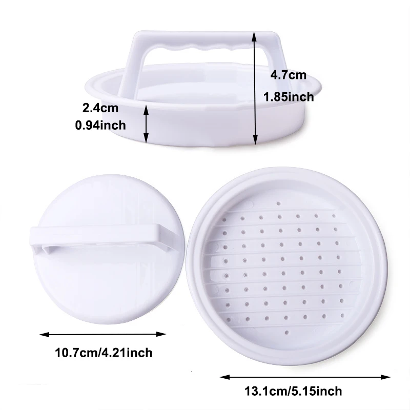Wulekue 1 Set Plastic Round Hamburger Meat Pie Mould Manual Meat Maker Presses Pie Tool DIY Grill Cooking Kitchen Gadgets