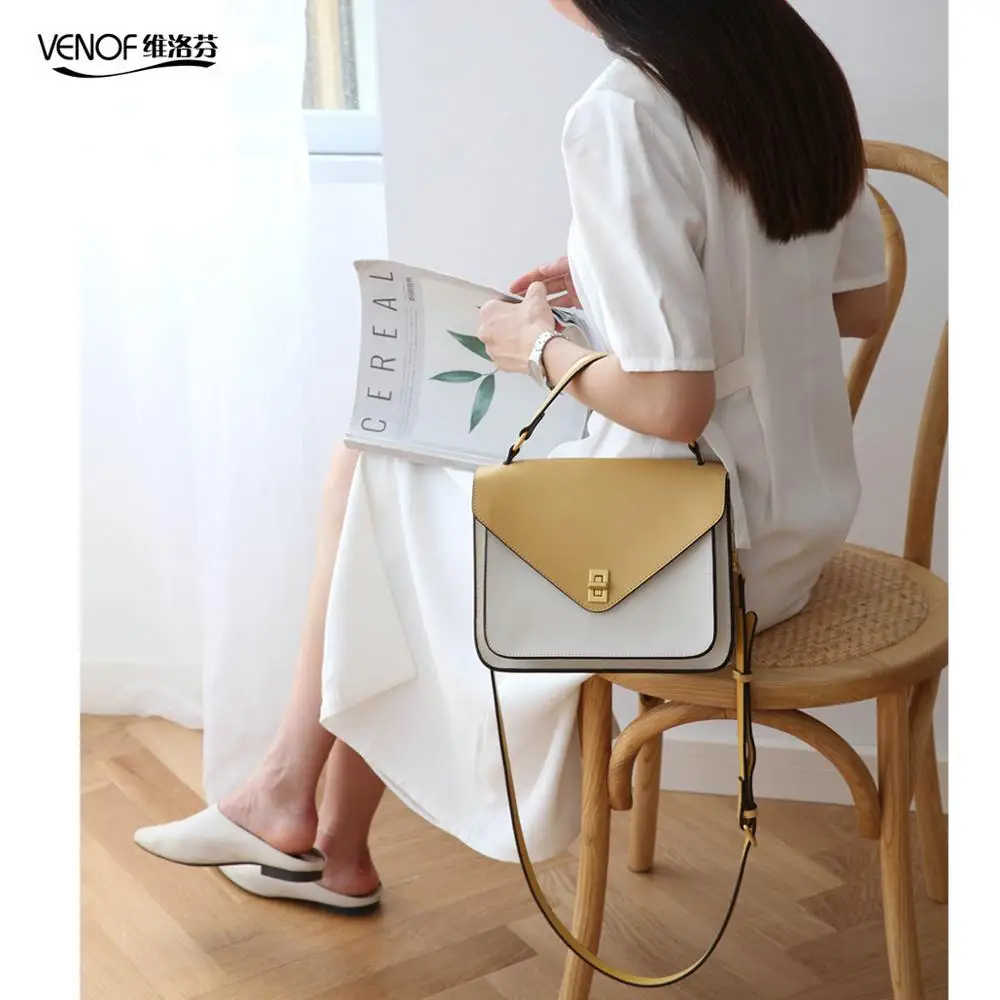 

VENOF luxury handbags women bags designer split leather messenger bags elegant ladies shoulder bag crossbody bag for women 2019