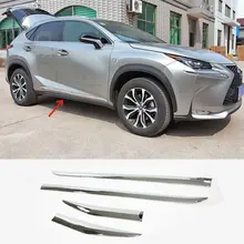 4 шт. хромированная Боковая дверь накладка корпус литье планки крышка для LEXUS NX200T NX300H