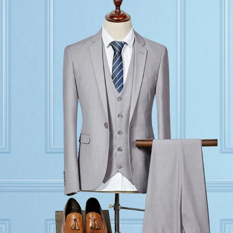 Фиолетовый мужской костюм смокинг жениха Slim Fit Bespoke мужские костюмы для свадьбы выпускного вечера Классические формальные блейзеры пиджак брюки жилет комплект из 3 предметов