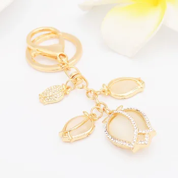 

High Quality Fashion Keychain Exquisite Tulip Flower String Car Key Chain Girl Bag Pendant Jewelry Keyrings Couple Gifts