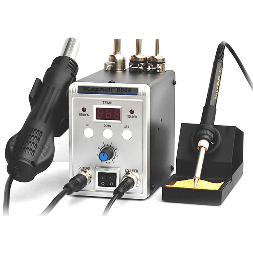 750W 8586 2 In 1 digitalHot Air Gun Soldering Station Welding Solder