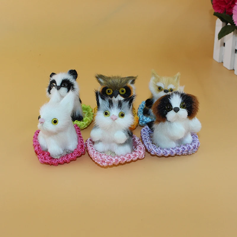 6 шт./партия имитация маленького животного кошка белка лиса Сова щенок маленький