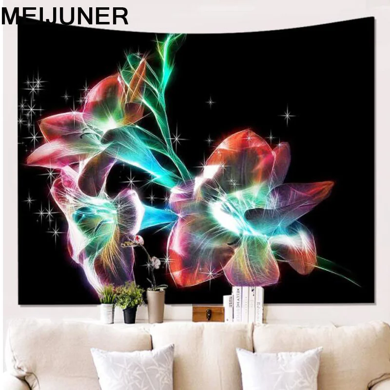 

Meijuner Hanging Wall Tapestry Mandala Boho Bedspread Psychedelic Hippie 3D Geometric Floral Tapestry Home Decor Blanket MJ145
