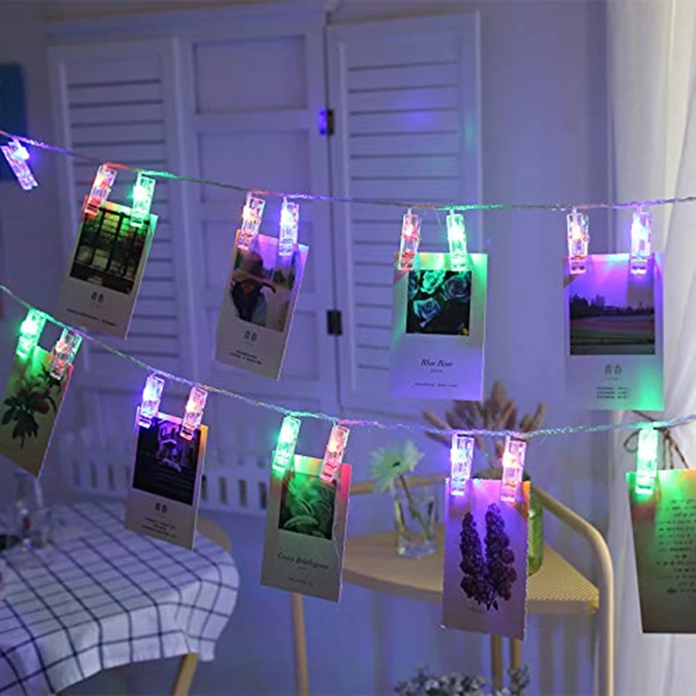 1,2 м 10 светодиодный фотозажим гирлянды для спальни сказочные огни с зажимами для украшения спальни, чтобы повесить фото карты и работы