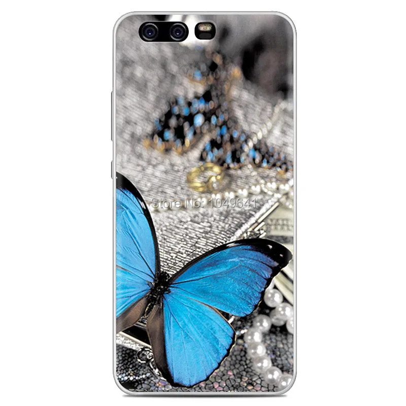 KHW1680F_1_Butterfly Pattern TPU Protective Case for HUAWEI Ascend P10 5.1 inch