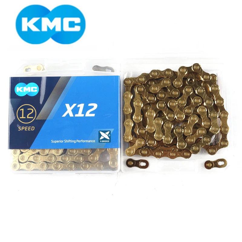 12 Скоростей KMC X12 126L MTB горный велосипед Fietsketting 12 s Gouden Ketting met Magische Knop voor Fietsonderdelen met Originele doo