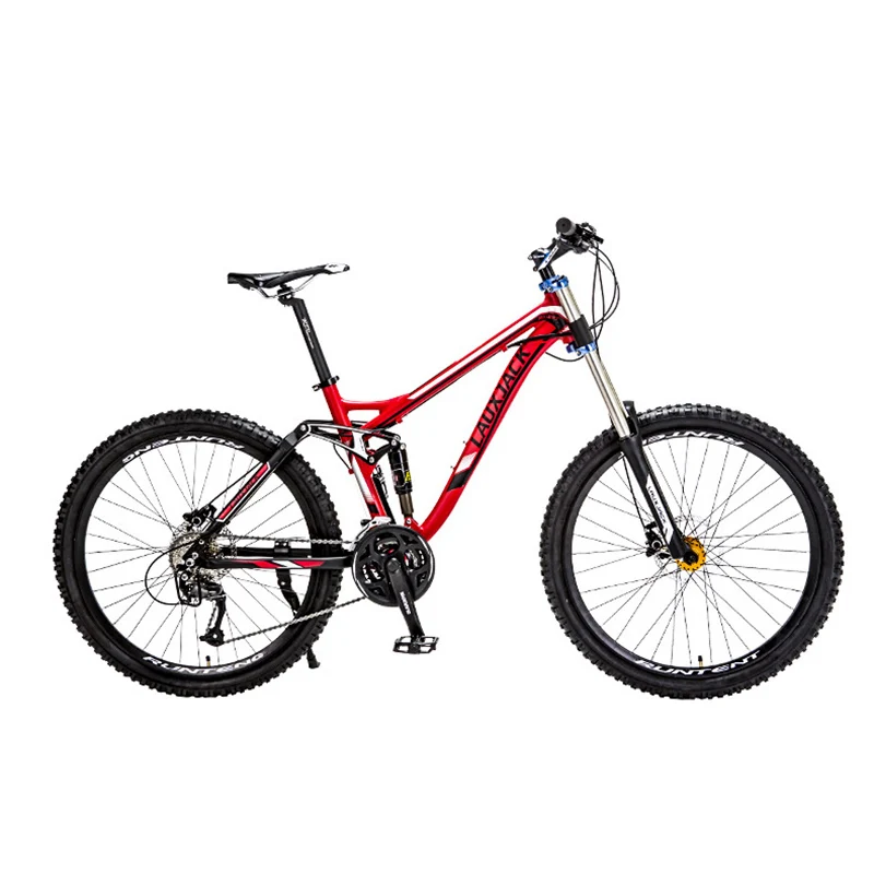 Cheap LAUXJACK Mountain Bike Full Suspension Aluminum Frame 24/27 Speed Hydraulic/Mechanic Brake 26" Wheel 2