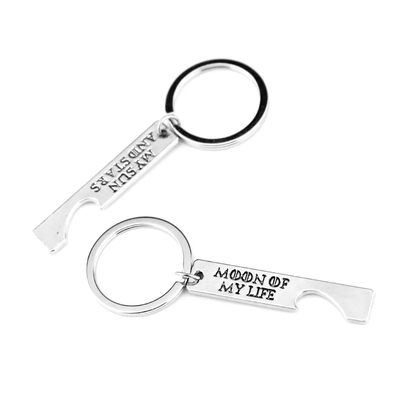 10SETS/Lot Silver Plated Game of Thrones Keychain Moon of My Life, My Sun and Stars Game of Thrones Gift Lovers