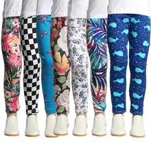 Fashion Cotton Baby Girls Leggings Printed Children Pants Colorful Kids Trousers Spring and Autumn For Height 80-140cm 