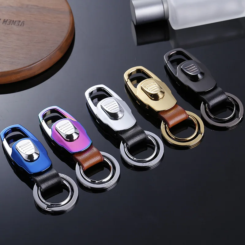 double loops waist hanging keychain key ring pants buckle detachable