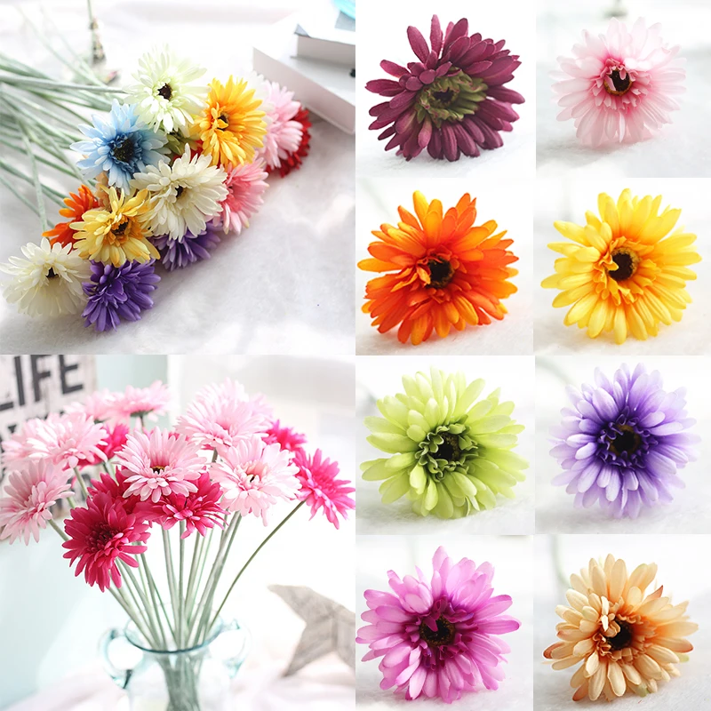 

Gerbera floral arrangement silk flowers High simulation African daisy Sunflower 1PC room adornment artificial flower