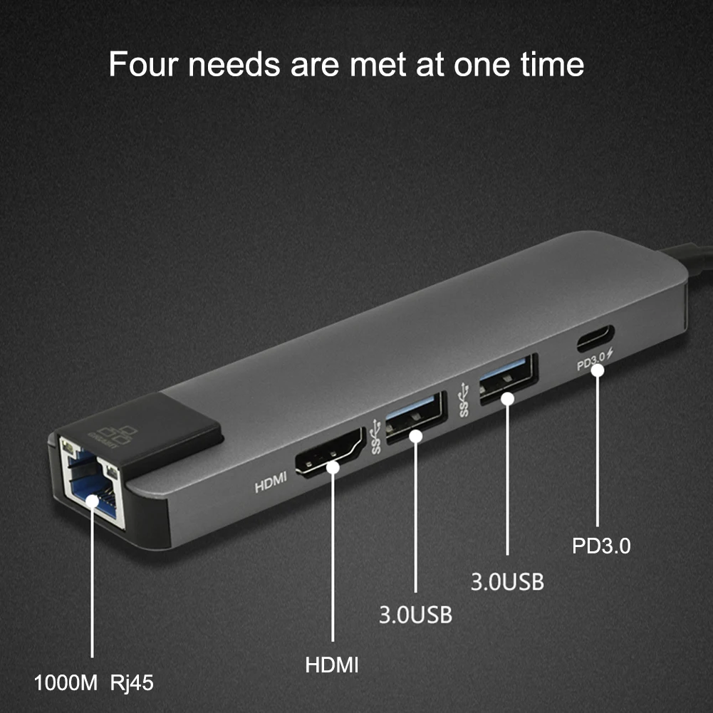 5 в 1 концентратор USB Type C Hdmi 4K Gigabit Ethernet Rj45 Lan адаптер для Mac book Pro Thunderbolt 3 зарядное