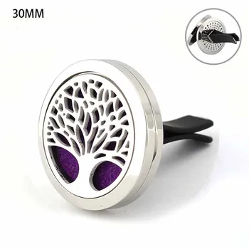 

30mm Tree of Life Magnetics Diffuser Stainless Steel Car Aromatherapy Locket Essential Oil Car Diffuser Wholesales