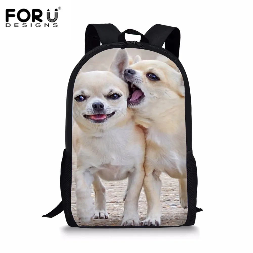 

FORUDESIGNS Funny Chihuahua Dogs Pattern School Bags For Teenager Girls Japan&Korean Style Satchels Book Bag Backpack Travel Bag