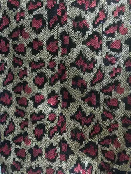 

Leopard Pattern African chemical lace fabric with sequins cord guipure embroidery lace fabric