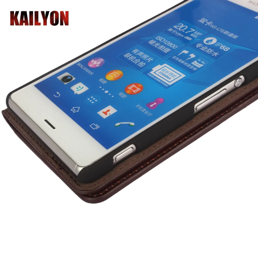 Роскошный чехол для sony Xperia Z3 из натуральной кожи с откидной крышкой телефона