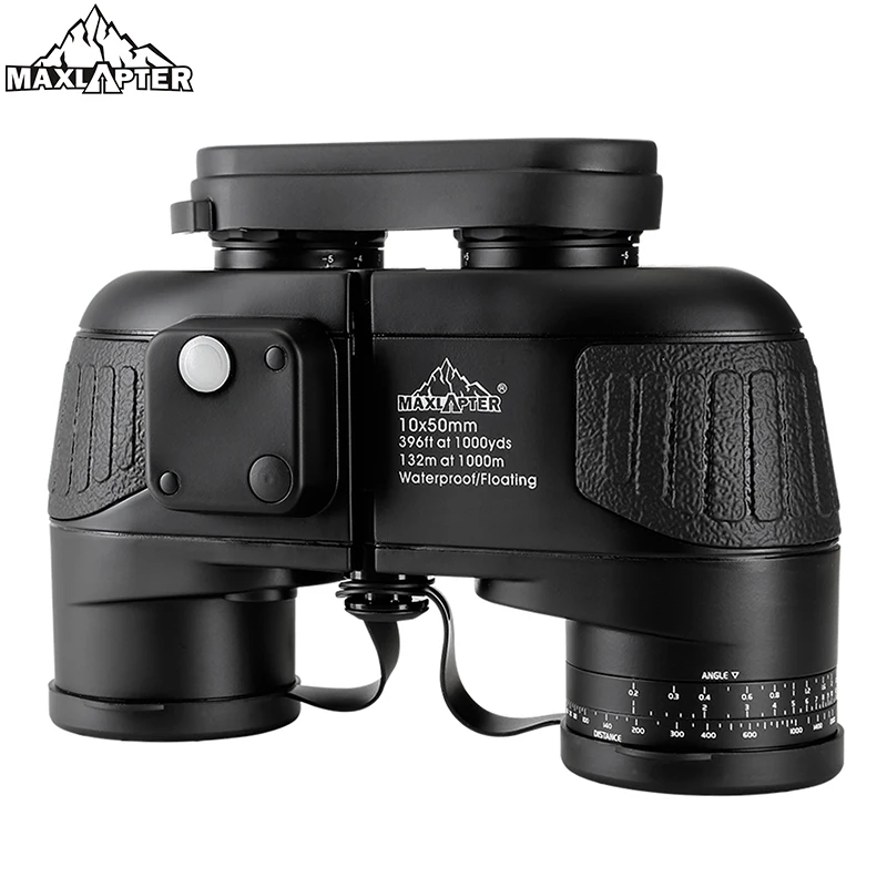 Military Binoculars Professional Telescope Rangefinder 10x50 Prismaticos Nitrogen-filled Waterproof BAK4 Prism Adults MAXLAPTER 