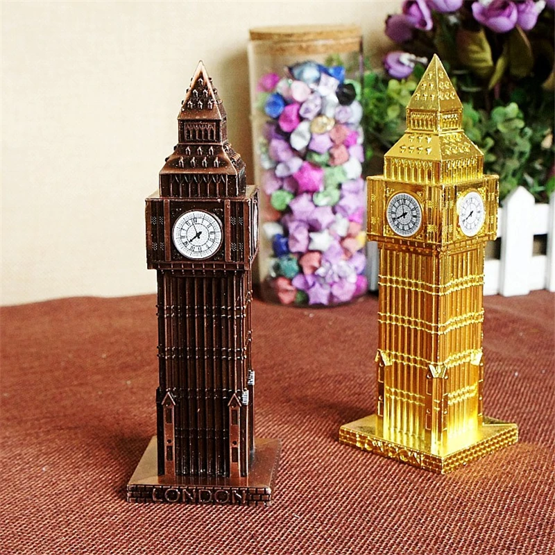 

London Big Ben Model Vintage Decor Metal Craft the Ben Clock Home Decoration Statue Souvenir Gift Building Figurine
