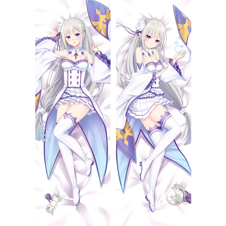 Re: Zero Начальная жизнь в другом мире Emilia rem ram Аниме dakimakura обнимающий чехол для подушки re zero - Цвет: 16214