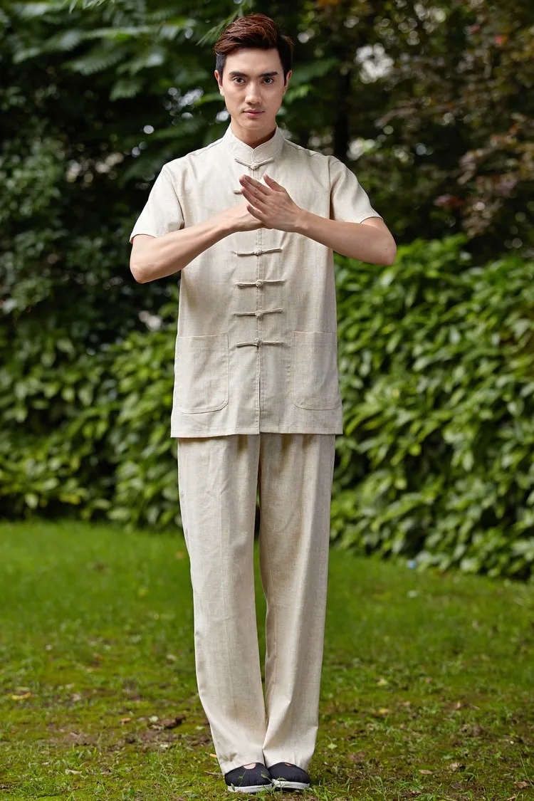 Акция китайская мужская форма Тай Чи традиционное белье кунг-фу костюм с коротким рукавом Wu Shu одежда Размер M L XL XXL XXXL