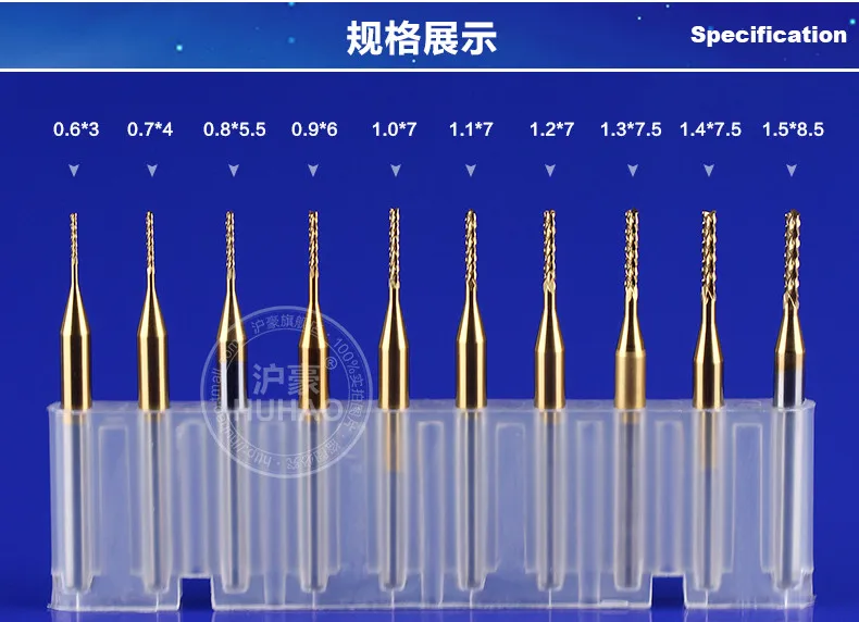 10 шт. титановый слой карбида 0,6 мм-1,5 мм Торцевая мельница гравировальные биты с ЧПУ роторные Заусенцы Набор