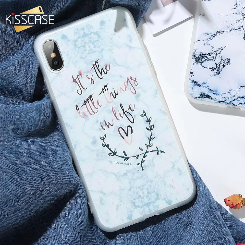 

KISSCASE Chic Case For iPhone 6 6s 7 8 Plus Soft Marble Pattern Cover For iPhone 5s X Xr Xs Max Rose Silicone Phone Shell Funda