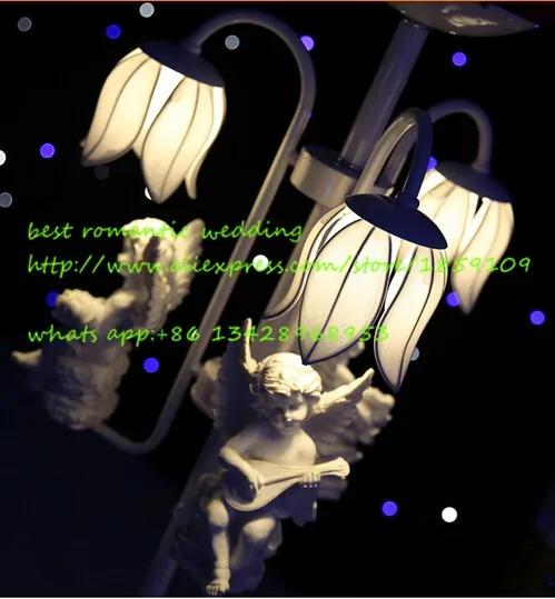 little angle with flower design lights wedding pillars 08
