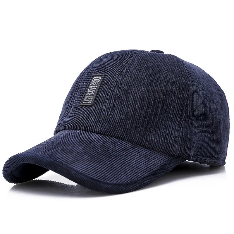 

SQTEIO Winter New Unisex baseball cap men gorra hombre outdoor casual corduroy thick warm earmuffs hat