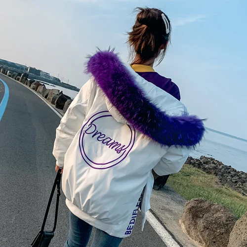 

2019 Free Shipping Autumn Winter High Quality New Women Work Wear Fashion Loose Student Cotton Infrared Moisture Down White