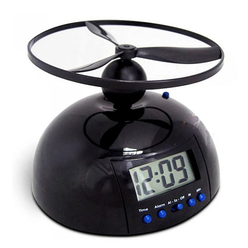

Creative Flying Alarm Clocks Black Lounger Table Clock With Snooze Game Function LCD Display Desk Alarm Clocks