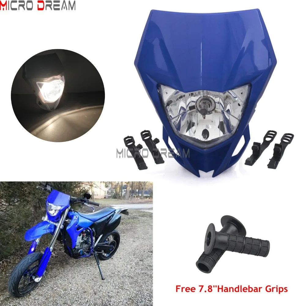 Гонки для эндуро фары Supermoto 35 Вт галогенная головная фара обтекатель Маска Yamaha WR
