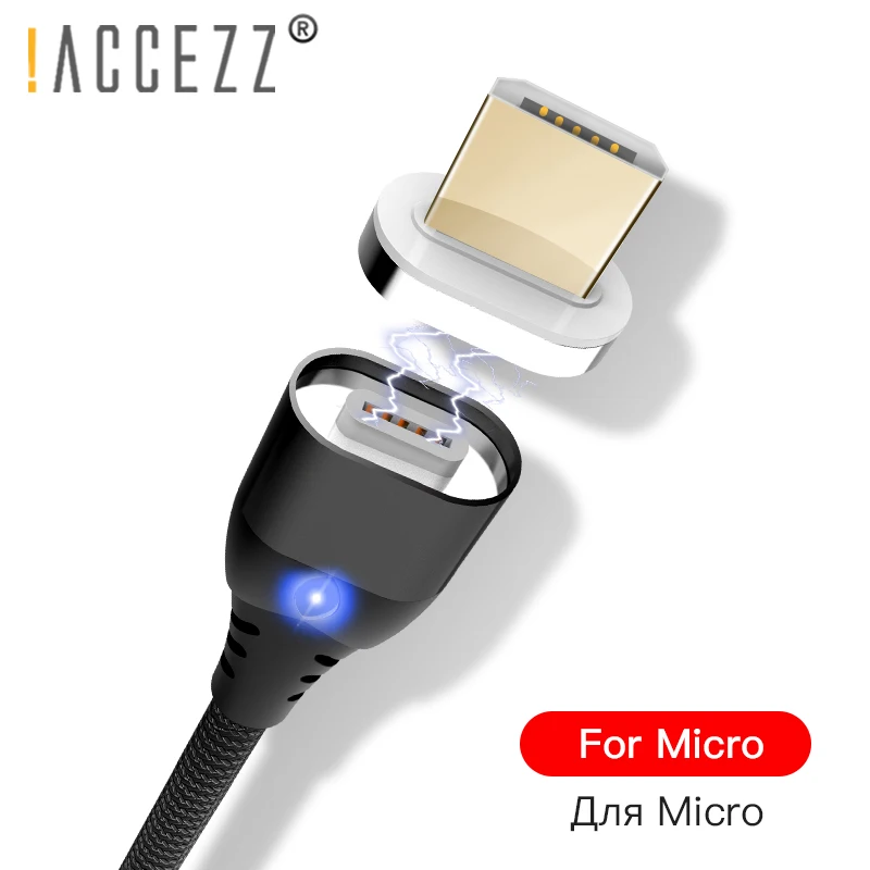 

!ACCEZZ 3A Magnetic Fast Charging Cable For iPhone XS MAX XR Charge Sync Data Cables Micro USB Type C For Xiaomi LG Charger Cord