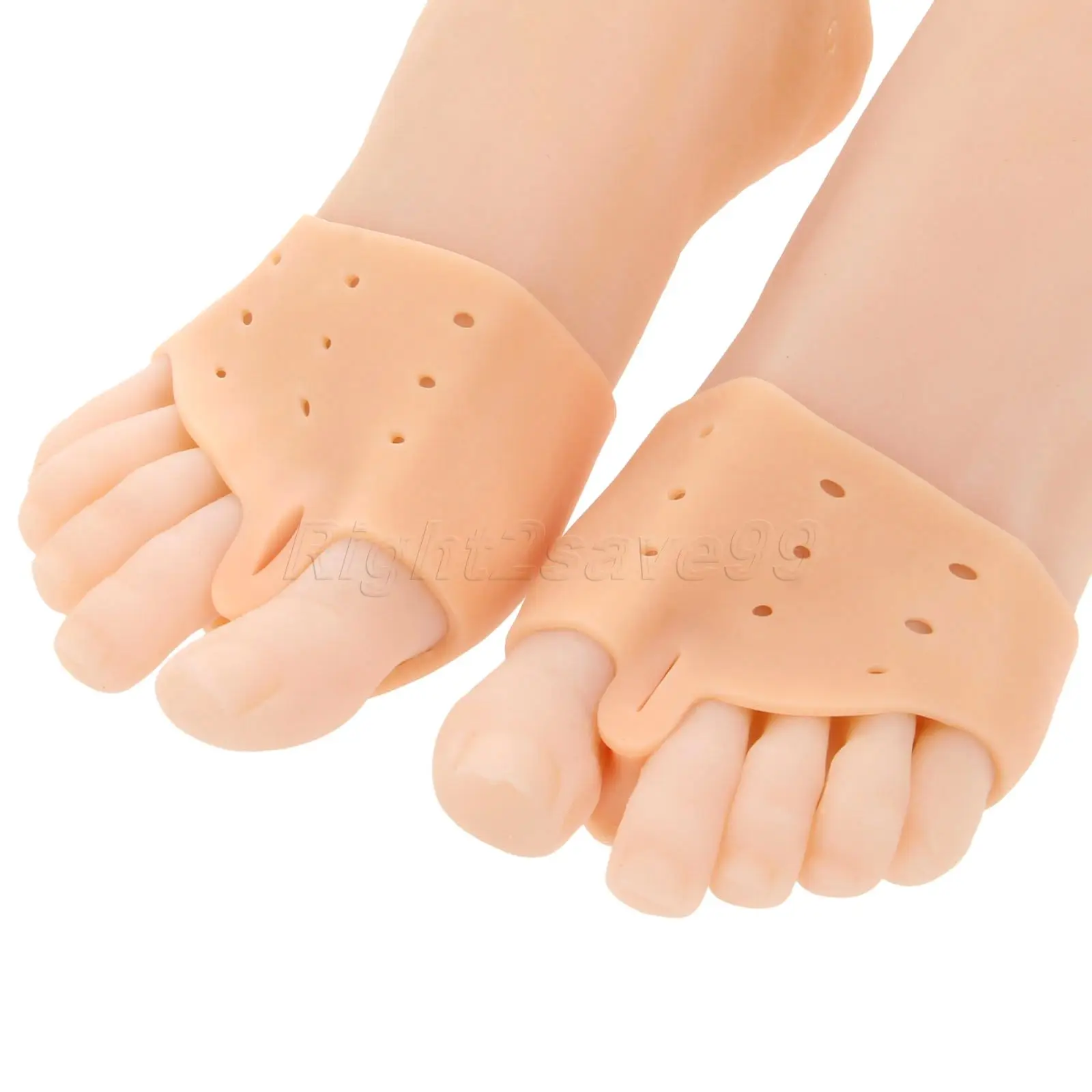

2017 New 1 Pair Skin Color Forefoot pad Foot Care Silicone Braces Pad Toe Separator Protector Thumb Daily use Foot care