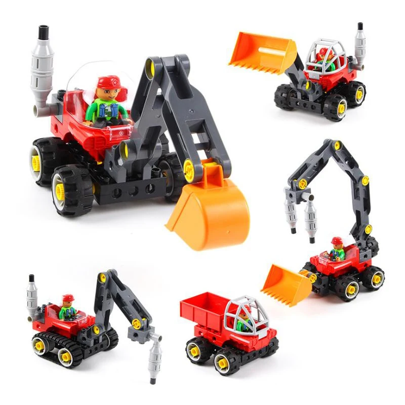 

Mini Car Building Blocks City Police Serie Cars Contains people Mini Transportation Duploe bricks