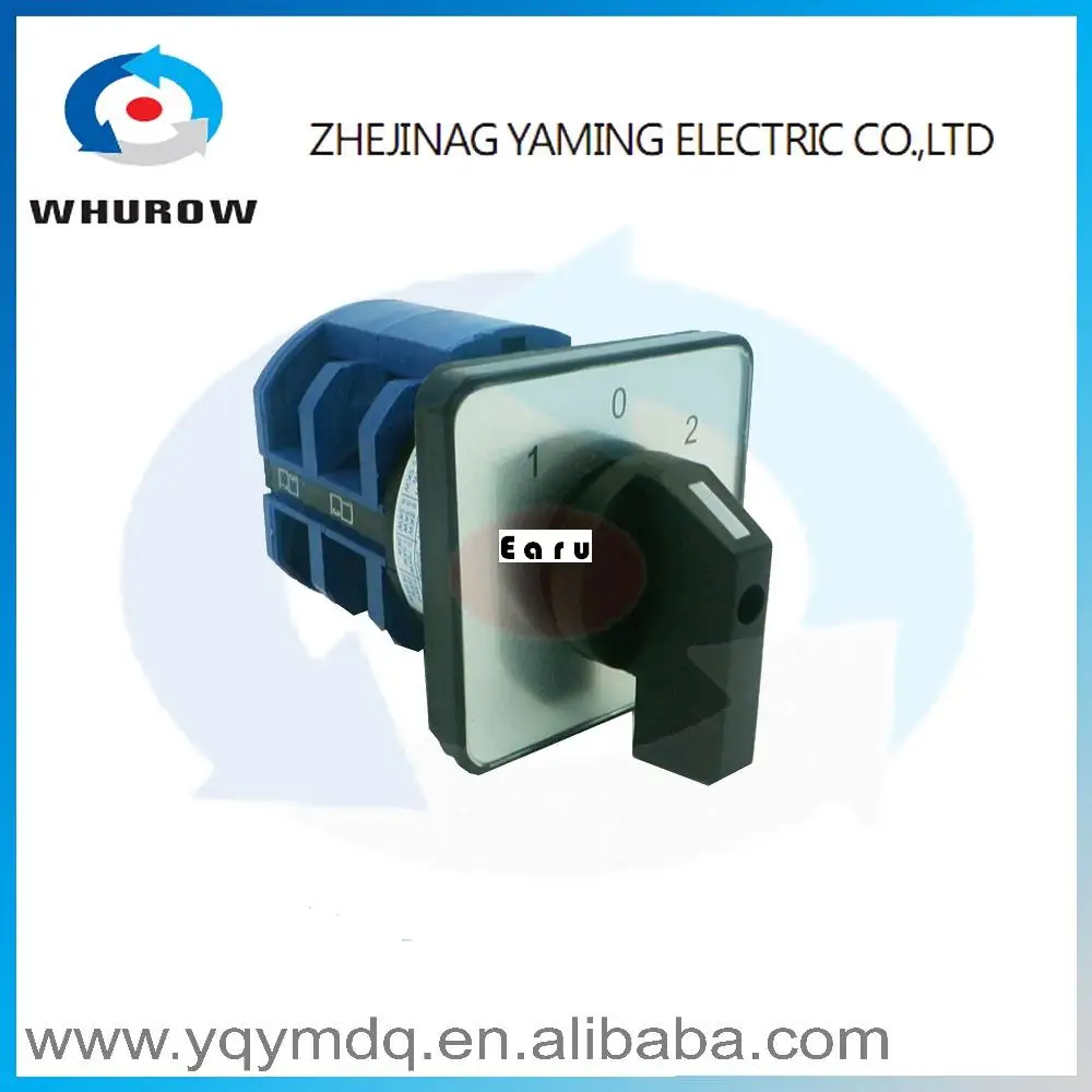 

LW26-63/2 High quality dc voltage manual electrical changeover rotary cam switch two poles(phase) sliver point contacts