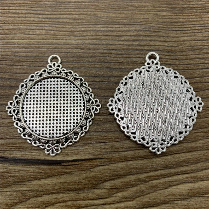 

2pcs 25mm Glass Cabochon Alloy Material Cameo Base Setting Jewelry Findings Pendant Bracelet Jewelry Making #1718